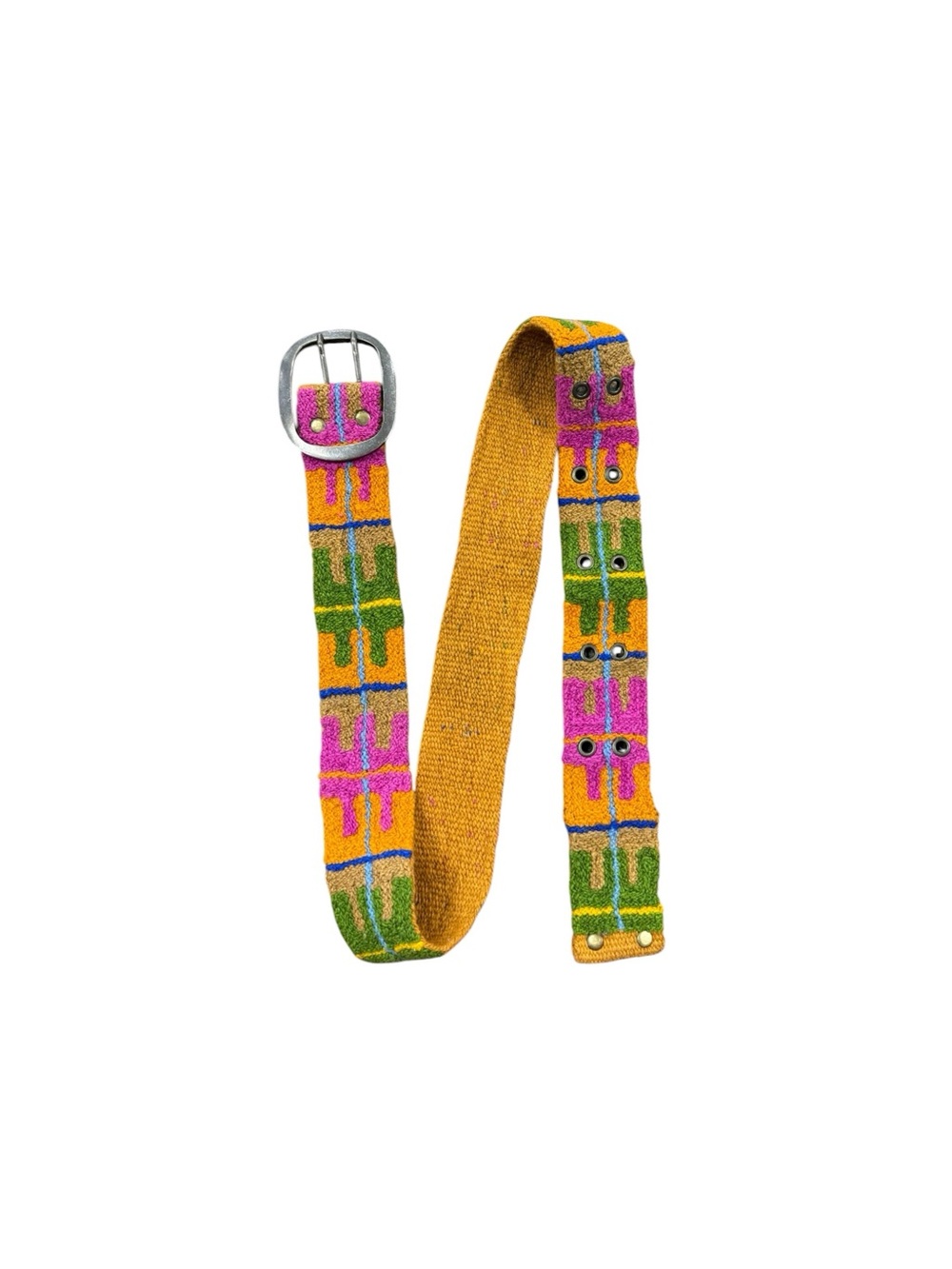 Jenny Krauss Unique Rare 100% Wool Multicolored Belt Size Small